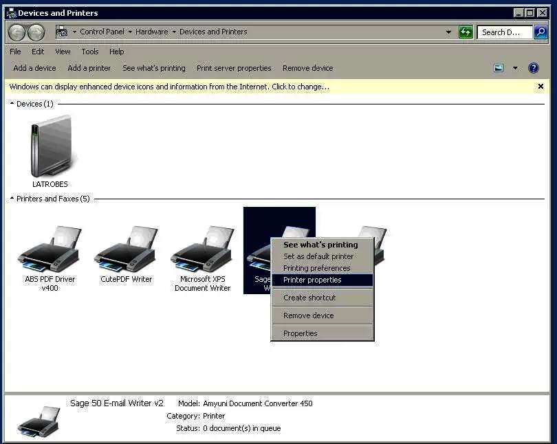 Printer Properties