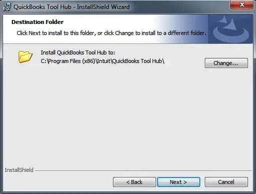 QuickBooks tool hub install destination folder