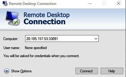 new RDP port