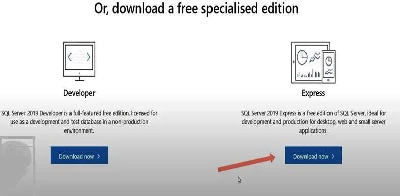 steps to download SQL Server Express